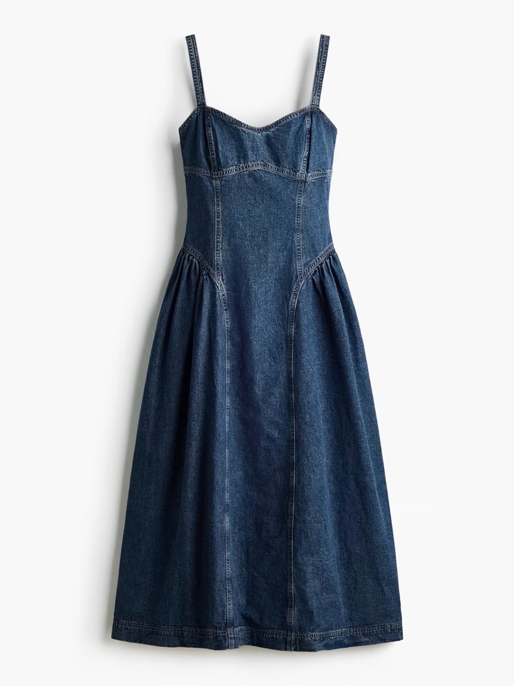 VIRAL H&M Dark Blue Denim Dress with Straps - Picture 2 of 4